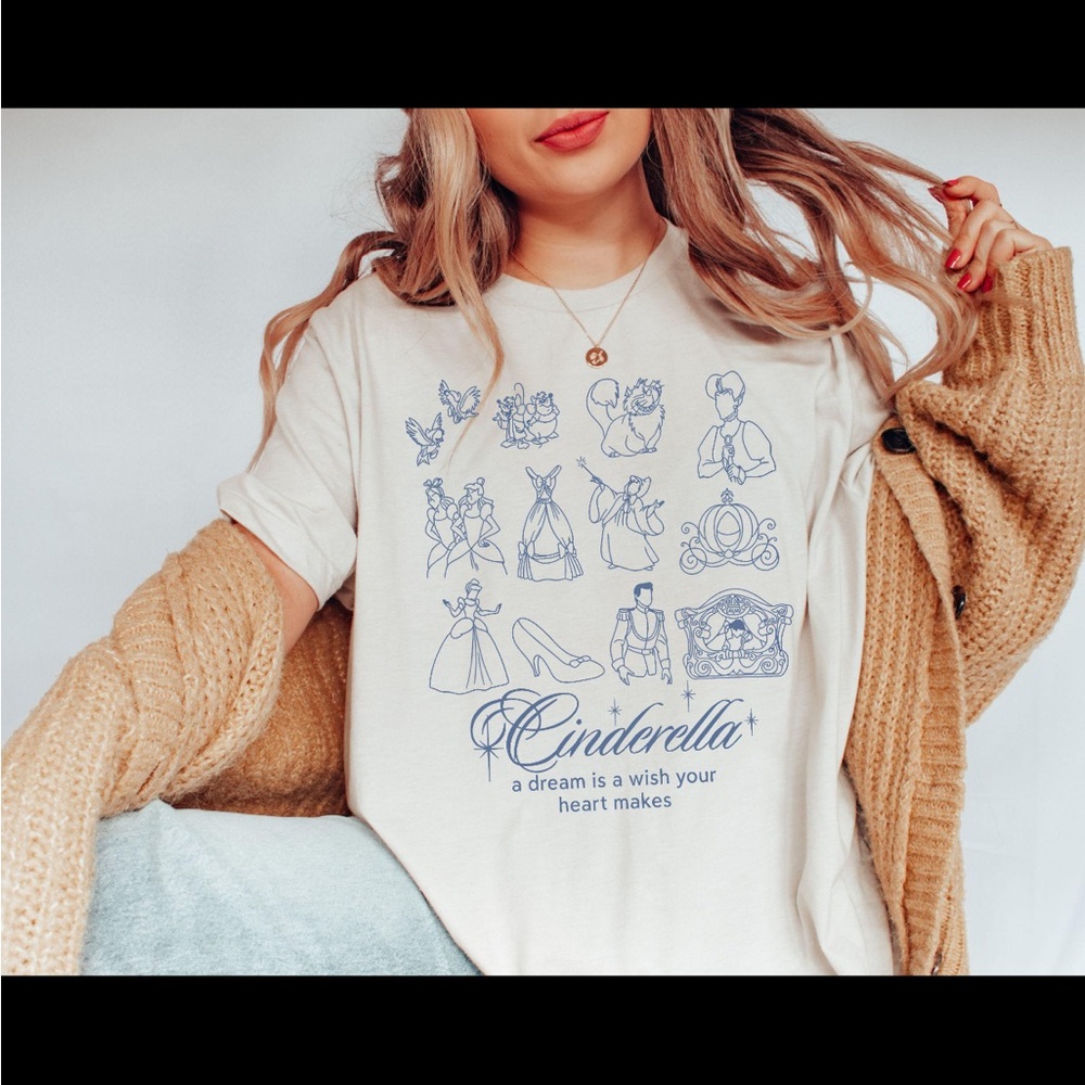 Cinderella Bella Canvas Tee size small disney